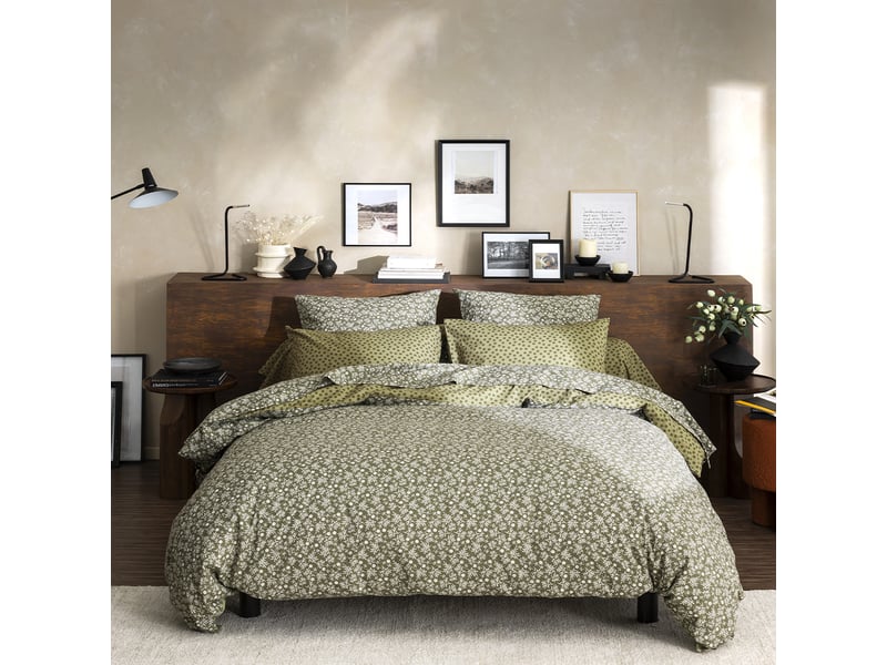 Parure housse de couette + taie d'oreiller carrée en lyocell, lena  - Conforama A