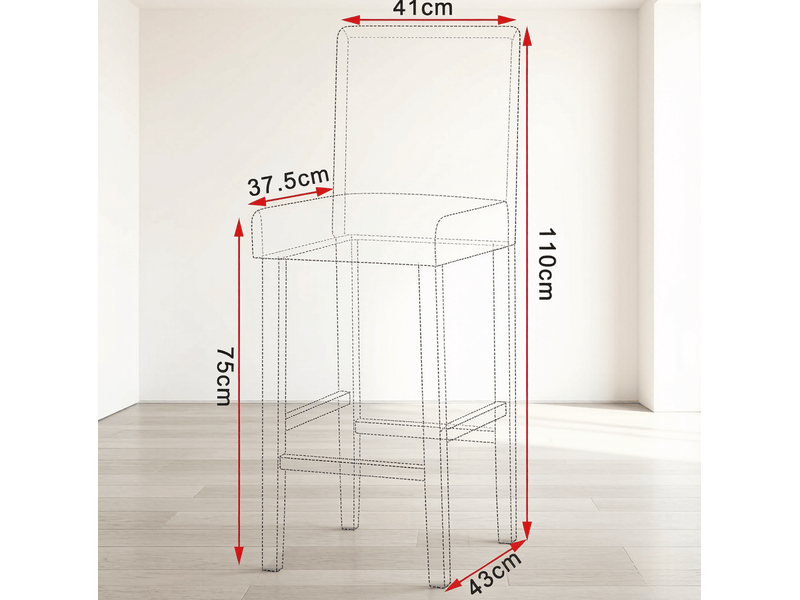  Tabouret de bar lot de 2 avec dossier ergonomique et repose-pieds, en simili cuir, noir gris  - Conforama D