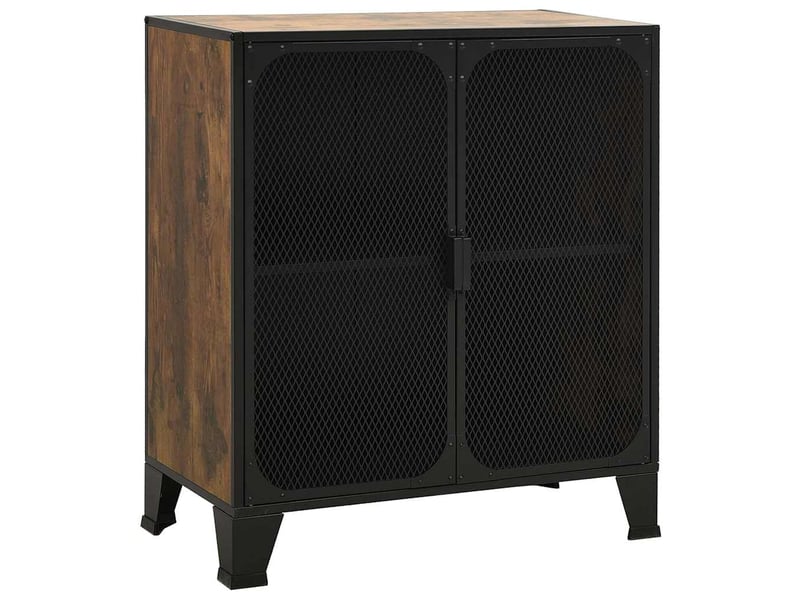  Armoires de rangement 2 pcs marron 72x36x82 cm métal et mdf  - Conforama C
