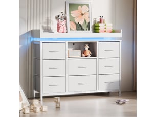 Commode 8 tiroir(s)    BURSDANY  coloris blanc largeur 100 cm