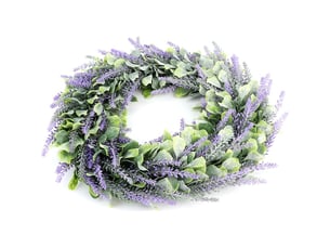 Couronne de fleurs de lavande artificielle pour porte - décoration de mariage et fenêtre