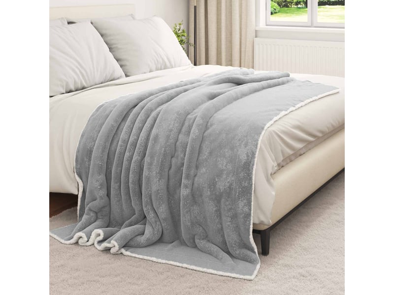 Plaid canapé gris 150x200 cm 1.64 kg polaire - Conforama C