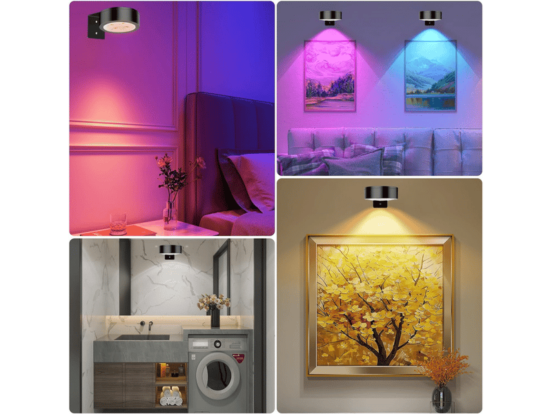  Lot de 3 luminaires led sans fil pour tableaux noirs rgb  - Conforama D