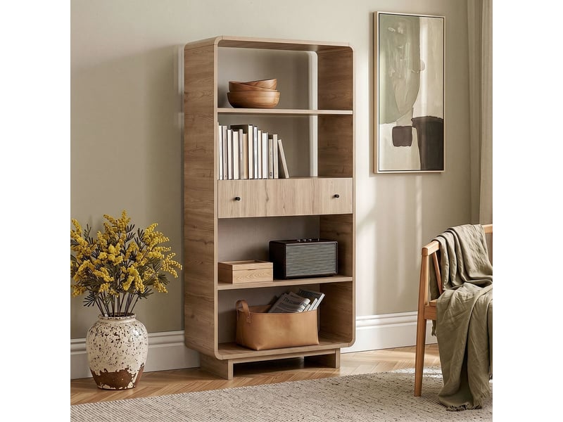  Bibliothèque étagère en bois avec tiroir senza - chêne  - Conforama B