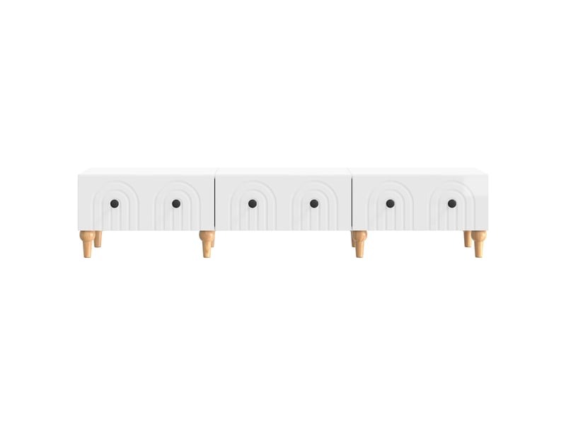  Meuble tv - banc tv - meuble de rangement blanc brillant 147 x 34,5 x 30 cm bois d'ingénierie  - Conforama E