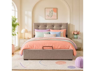 Lit coffre 90x200 cm VIVRYN coloris gris
