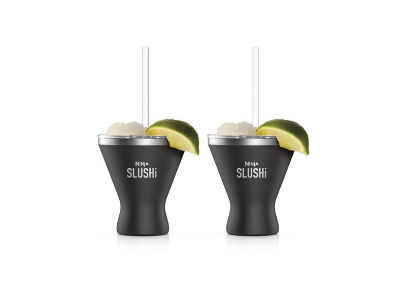 Gobelets à cocktail isothermes slushi lot de 2 noir avec couvercles et pailles NIN0622356364454 - Conforama A