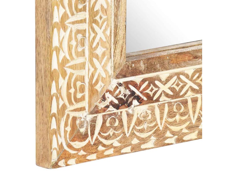  Miroir, miroir décoratif sculpté à la main 80x50x2,6 cm bois de manguier solide cf62922  - Conforama D