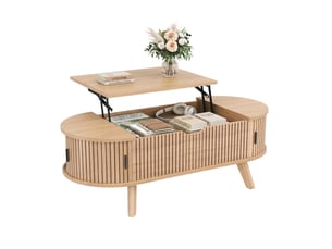 Table basse ovale coloris naturel <strong></strong> <strong></strong> - 50 cmx110 cm