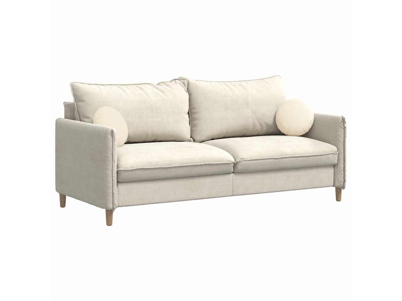 Lot de 2 coussins de siège, coussins décoratifs tissu en velours côtelé crème cf59792 - Conforama C