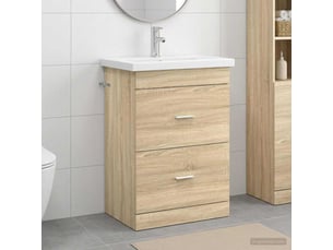 Ensemble de mobilier de salle de bain chêne sonoma shl347