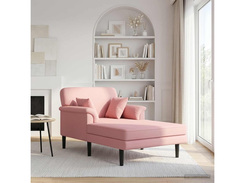  Chaise longue, chaise de salon rose velours cf28622  - Conforama B