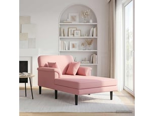 Chaise longue, chaise de salon rose velours cf28622