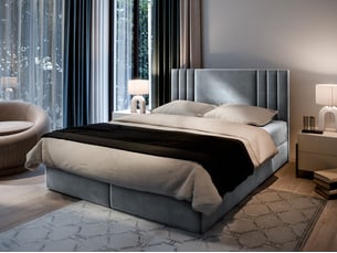 Lit avec rangement 160x200 cm <strong>MASSENO</strong>  <strong></strong> coloris gris