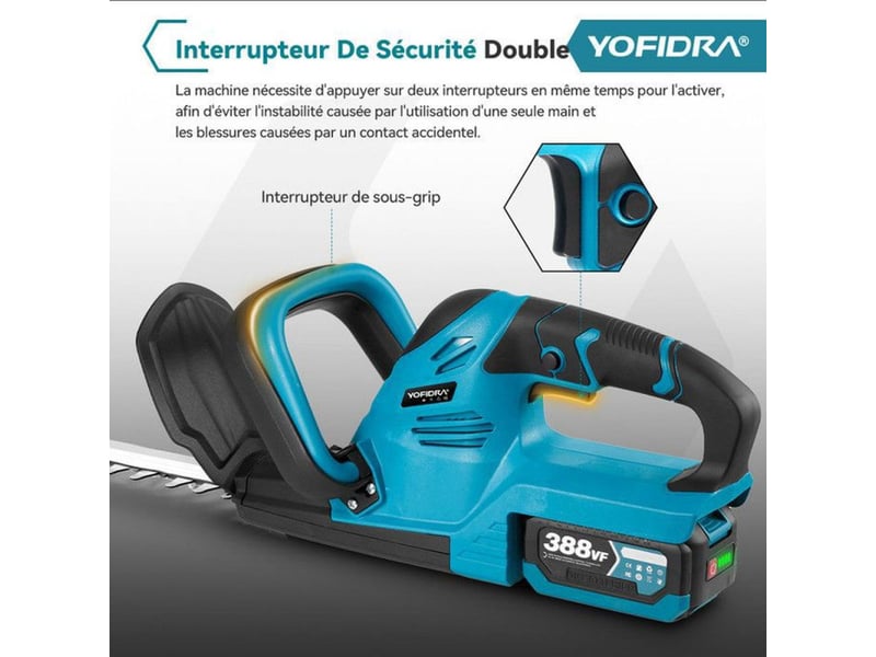  Taille haies sans fil 55 cm lame double 500w 9000-13000 tr min 307235_AAAMF68373_6_DROPFR - Conforama C