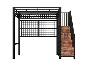 Lit mezzanine 90x200 cm <strong>ZOVIRA</strong> <strong></strong> coloris noir