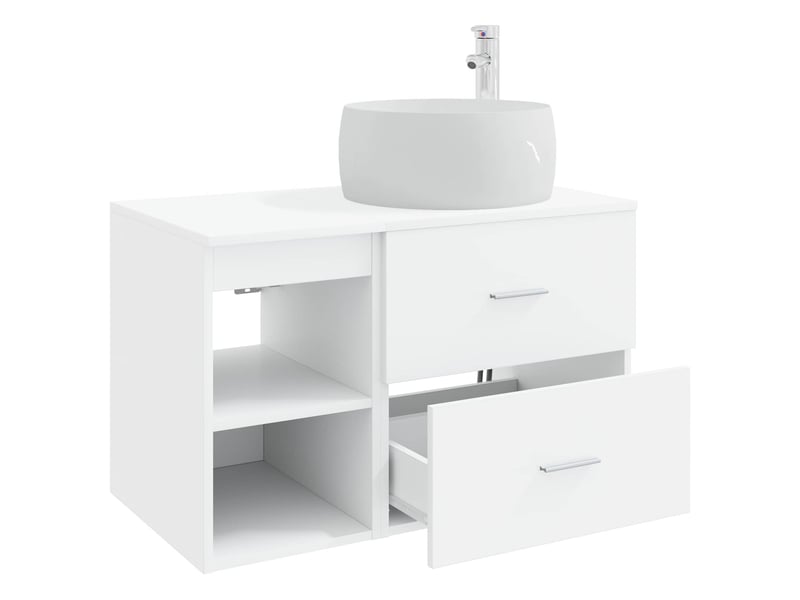  Ensemble de mobilier de salle de bain 2 pcs blanc shl8443  - Conforama D