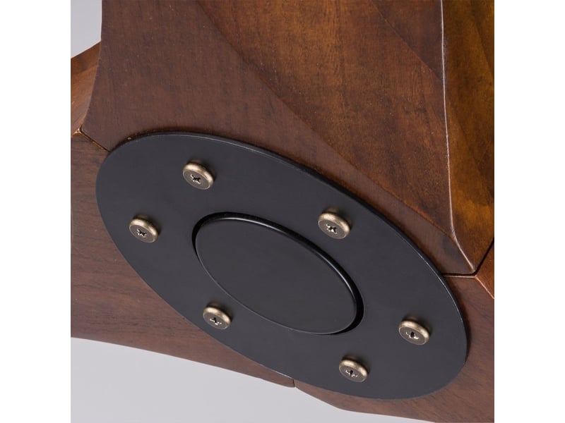  Ventilateur de plafond - avec télécommande et moteur réversible - metal &amp; wood - noir - 183 x 183 x 32 cm - installation au plafond - salon et chambre EU70SHT-1615BK - Conforama D