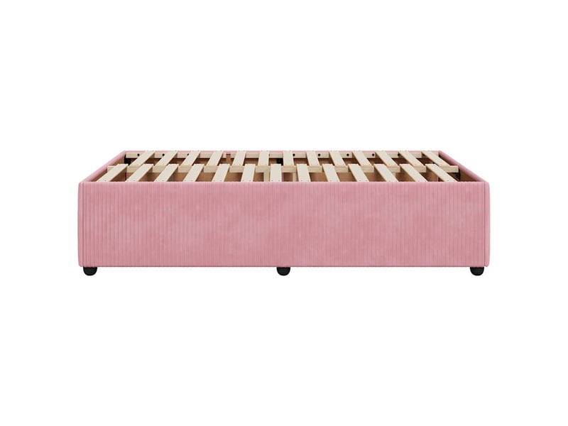  Lit double- lit adulte -  cadre de lit sans matelas rose 120x190 cm velours  - Conforama D