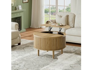 Table basse rond(e) coloris naturel <strong>FLORAGRACE</strong> <strong></strong> - 80 cmx80 cm