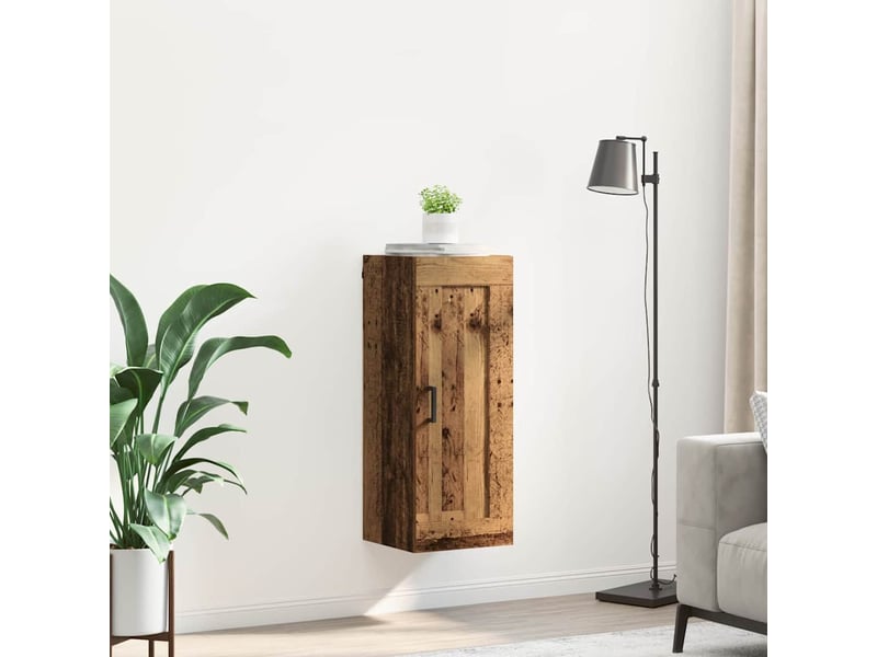 Meuble de rangement mural bois ancien 34,5x34x90 cm bois d'ingénierie - Conforama D