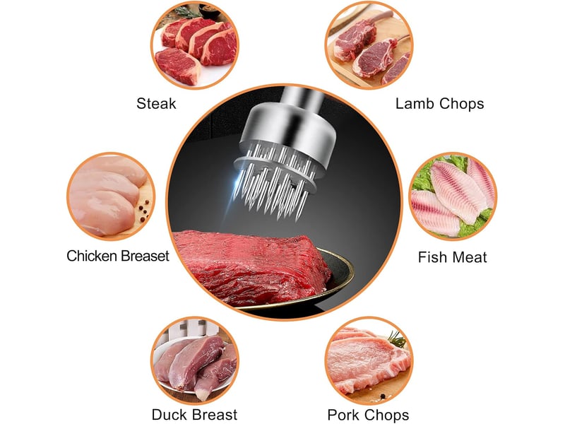  Attendrisseur de viande en acier inoxydable, marteau a viande manuel, marteau a steak, ustensiles de cuisine pour attendrir steak poulet poisson  - Conforama E