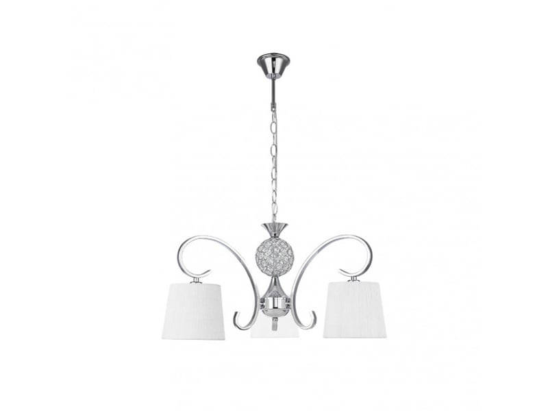  Fabrilamp bogota, lampe classique, 3xe14, chromé et blanc, 55-76 x 57 x 57 cm 201553020 - Conforama A