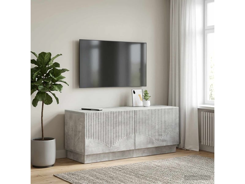  Meuble tv - banc tv - meuble de rangement gris béton bois d'ingénierie  - Conforama B