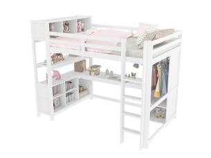 Lit mezzanine 140x200 cm coloris blanc