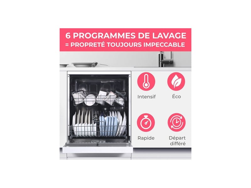  Lave vaisselle pose libre 60 cm 12 couverts 47 db moteur induction OCEALV1247DWP - Conforama E