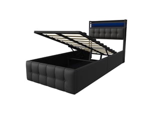 Lit coffre 90x200 cm BURSDANY coloris noir