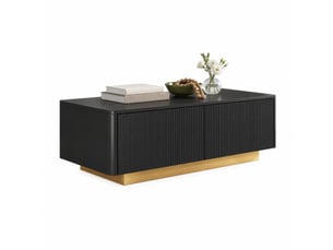 Table basse rectangulaire coloris noir MEULVA  - 50 cmx110 cm