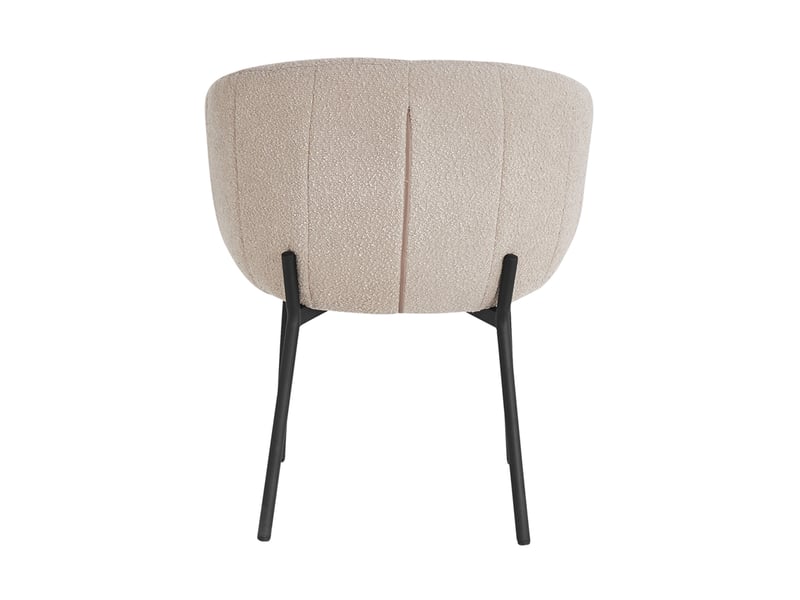  Lot de 2 chaises 57x62x79 cm en tissu bouclette sable - serz  - Conforama E