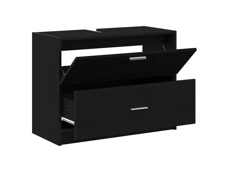  Cabinet de salle de bain, armoire salle de bain chêne noir 78 x 37 x 59 cm cf65344  - Conforama E