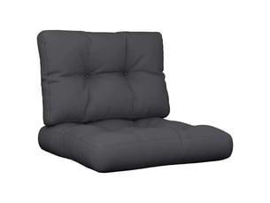 Lot de 2 coussins de palette, coussins de canapé noir tissu cf59585