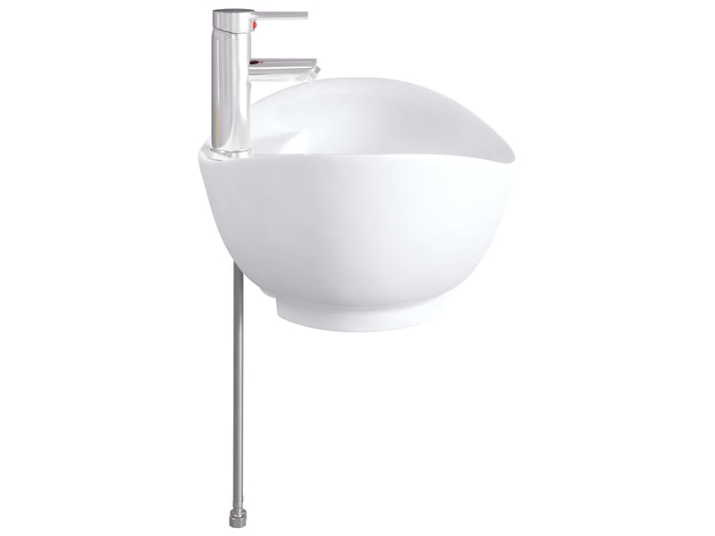  Lavabo de salle de bain avec robinet et évacuation chrome shl2857  - Conforama E