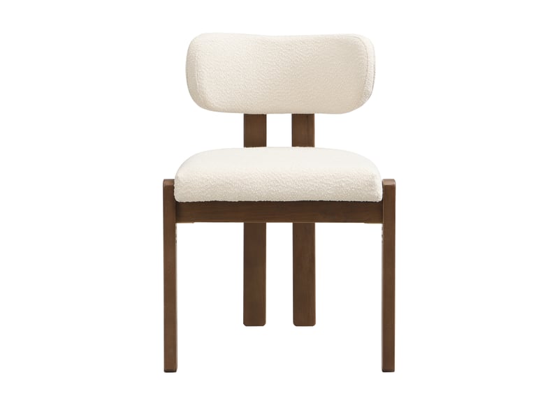  Lot de 6 chaises de salle à manger 54x54x79 cm en tissu bouclette, noyer  - Conforama D