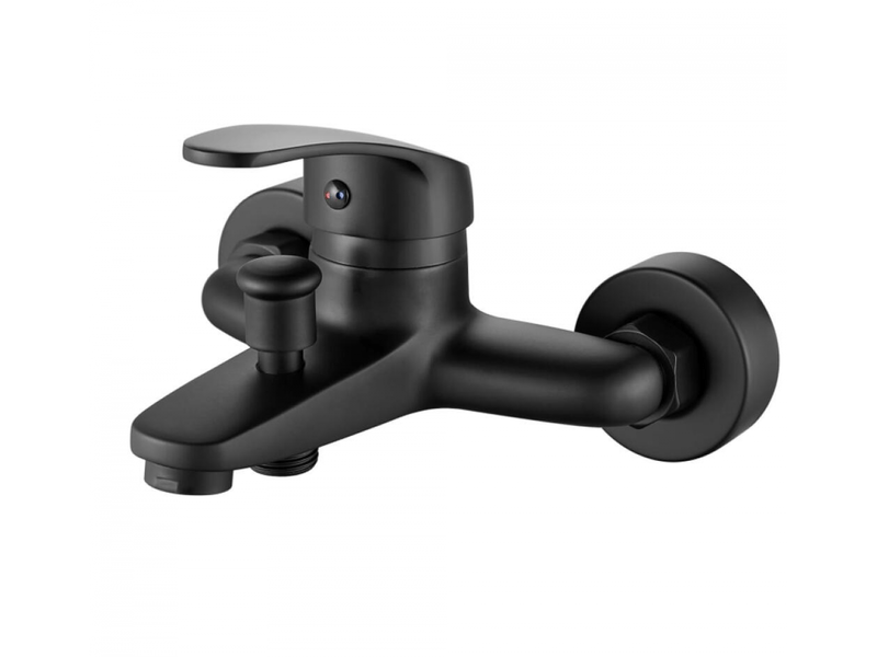 Mitigeur monocommande bain douche noir, robinet baignoire mural, robinet douche mitigeur baignoire, raccord fileté pour flexible en 12 - Conforama A