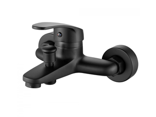 Mitigeur monocommande bain douche noir, robinet baignoire mural, robinet douche mitigeur baignoire, raccord fileté pour flexible en 12
