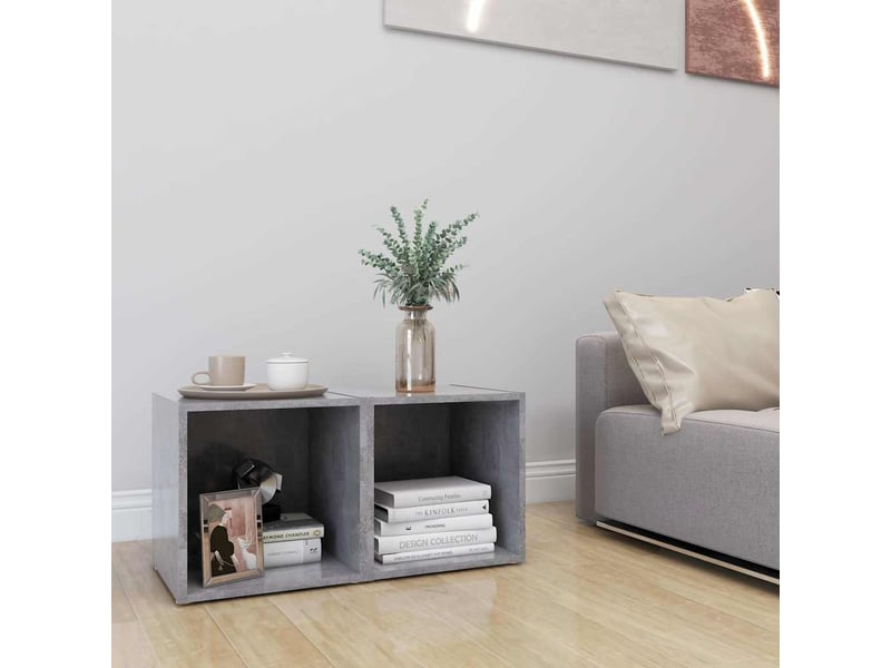  Meubles tv - banc tv - meuble de rangement 2 pcs gris béton 37x35x37 cm bois d’ingénierie  - Conforama C