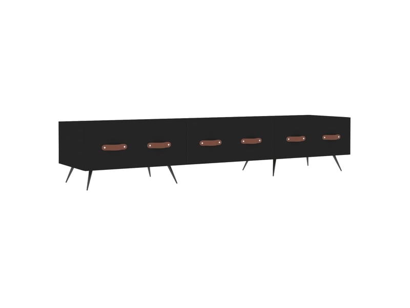  Meuble tv - banc tv - meuble de rangement noir 150x36x30 cm bois d'ingénierie  - Conforama A