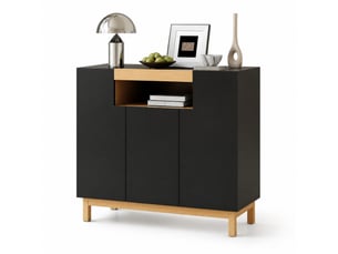Buffet 3 porte(s) 0 tiroir(s) <strong></strong> <strong></strong> - 120.5 cm coloris noir
