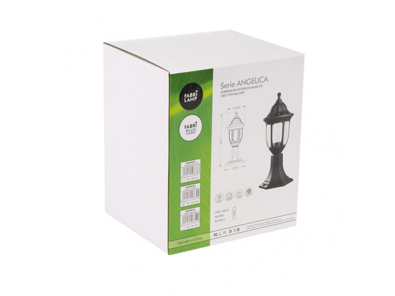  Lanterne de muret extérieur fabrilamp angélica blanc, 1 x e27, ip44, 42,7 x 16,6 x 16,6 cm 125971001 - Conforama C