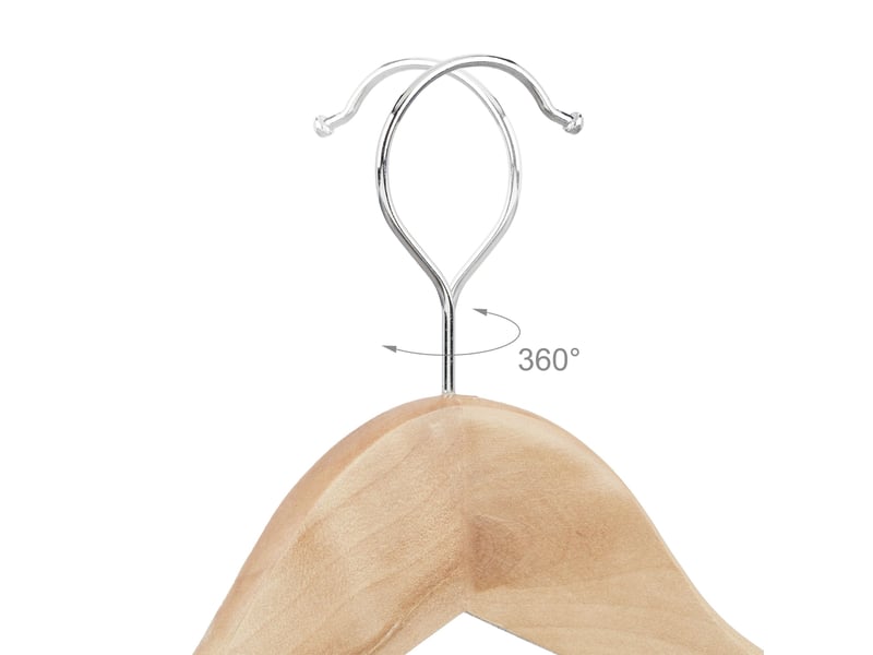  Lot de 12 cintres en bois d'érable pour robes et vêtements design élégant 22,5 x 44,5 x 1,3 cm en bois naturel 13_0007304  - Conforama D