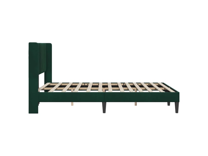  Lit double- lit adulte -  cadre de lit avec tête de lit vert foncé 120 x 190 cm velours  - Conforama D