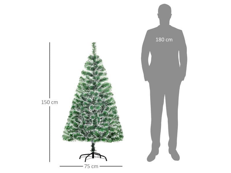  Arbre de noël artificiel scène de neige  75 x 150h cm 416 réplique d'une d'épine branche nordmann grand réalisme  - Conforama C