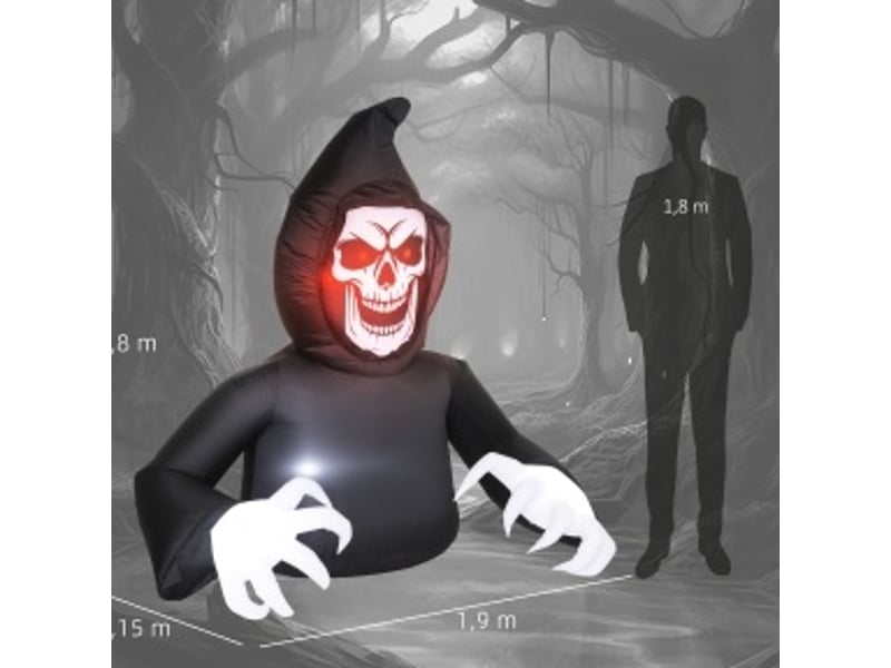  Décoration gonflable halloween 190x115x180 cm led noire  - Conforama E