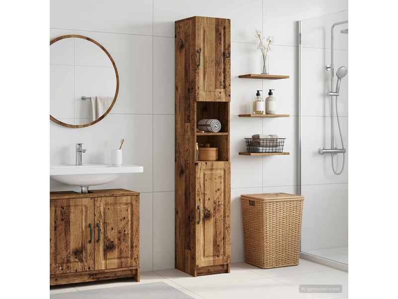 Colonne de salle de bain avec étagère ouverte utrecht shl9643 - Conforama B