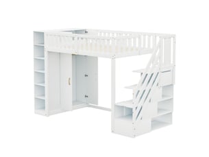 Lit mezzanine 90x200 cm SOGEU   coloris blanc