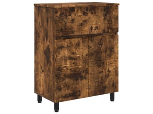 Unité de vanité de salle de bain, meuble de rangement chêne fumé 60x35x80 cm